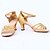 baratos Sapatos de Dança Latina-Mulheres Sapatos de Dança Latina Sandália / Salto Presilha Salto Baixo Personalizável Sapatos de Dança Dourado / Prateado / Interior / Couro