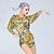 Χαμηλού Κόστους Latin Ρούχα Χορού-Λάτιν Χοροί Μπλούζες Γυναικεία Εκπαίδευση Τεχνητό Μετάξι Σχέδιο / Στάμπα Μακρυμάνικο Φυσικό Κορυφή