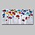 billige Blomstrede/botaniske malerier-Hang-Painted Oliemaleri Hånd malede Horisontal Blomstret / Botanisk Moderne Europæisk Stil Omfatter indre ramme