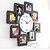cheap Novelty Wall Clocks-11*9cm 8 Picture Multi Photo Frame Display Wall Clock Time Family Album Colorful Color Modern