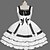 preiswerte Lolita Kleider-Prinzessin Gotische Lolita Urlaubskleid Kleid Ärmellose Kleider Damen Mädchen Baumwolle Japanisch Cosplay Kostüme Übergrössen Kundenspezifische Weiß Ballkleid Volltonfarbe Jahrgang Modisch Kappe