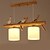 preiswerte Kerzenlicht-Design-2-Licht 60 cm Pendelleuchten Holz / Bambus Glas Lackierte Oberflächen Moderne zeitgenössische 110-120V 220-240V
