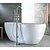 abordables Grifería para bañera-Grifo de bañera - Moderno Cromo De Pie Válvula Latón Bath Shower Mixer Taps / Sola manija Dos Agujeros