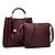 preiswerte Taschensets-Damen Taschen PU-Leder Bag Set 2 Stück Geldbörse Set Beutel Sets Alltag Schwarz Blau Rote Wein