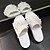 cheap Women&#039;s Slippers &amp; Flip-Flops-Women&#039;s Shoes Canvas Summer Slingback Flats Walking Shoes Low Heel Round Toe Rhinestone Imitation Pearl for Casual Outdoor Dress White