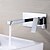 billige Armaturer til badeværelset-Håndvasken vandhane - Vægmontering / Vandfald Krom Vægmonteret To Huller / Enkelt håndtere to HullerBath Taps