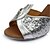preiswerte Lateinamerikanische Schuhe-Damen Schuhe für den lateinamerikanischen Tanz Sandalen Maßgefertigter Absatz Paillette Paillette Silber / Innen / Leder