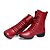 baratos Botas de dança-Mulheres Sapatos de Dança Moderna Pele Napa Botas / Têni Sem Salto Personalizável Sapatos de Dança Branco / Preto / Vermelho