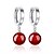 abordables Pendientes-Mujer Circonita Pendientes colgantes damas Diseño Único Plata de ley Perla Artificial Black Pearl Aretes Joyas Blanco / Negro / Rojo Para Boda Fiesta Diario Casual Mascarada Fiesta de Pedida de Mano