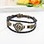 baratos Pulseiras para Homem-Homens Pulseiras de couro Pele Natureza Fashion Pulseiras Jóias Preto Para Ocasião Especial Presente Esportes