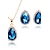 abordables Conjuntos de joyas-Mujer Circonita Cristal Chapado en Oro Conjunto de joyas 1 Collar 1 Par de Pendientes - Euramerican Estilo lindo Moda Gota Azul Juego de