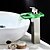 preiswerte Klassisch-Waschbecken Wasserhahn - LED / Wasserfall Gebürsteter Nickel Mittellage Einhand Ein LochBath Taps / Messing