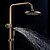 preiswerte Duscharmaturen-Duschsystem einstellen - Regenfall Duschsystem Keramisches Ventil Bath Shower Mixer Taps / Messing / Zwei Griffe Drei Löcher