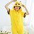 billige Kigurumi-pyjamas-Kigurumi Pyjamas Pika Pika Trikot/Heldragtskostumer Festival/Højtider Nattøj Med Dyr Halloween Gul Ensfarvet Bomuld Kigurumi Til Unisex