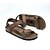cheap Men&#039;s Sandals-Men&#039;s Leather Summer Sandals Walking Shoes Black / Brown / Split Joint