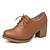 preiswerte Absatzschuhe für Damen-Damen Schuhe Leder Frühling Herbst Komfort Sneakers Blockabsatz Keilabsatz für Normal Schwarz Braun
