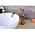お買い得  浴室・洗面台用水栓金具-蛇口セット - FaucetSet アンティーク銅 センターセット シングルハンドルつの穴Bath Taps