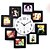 cheap Novelty Wall Clocks-11*9cm 8 Picture Multi Photo Frame Display Wall Clock Time Family Album Colorful Color Modern