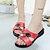 cheap Women&#039;s Slippers &amp; Flip-Flops-Women&#039;s Shoes Patent Leather Spring Summer Slippers &amp; Flip-Flops Low Heel Round Toe Open Toe Rhinestone for Black Red Blue