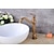 cheap Classical-Bathroom Faucet Set,Antique Brass Single Handle One Hole Bath Taps with Drain