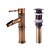economico Classici-Brass Bathroom Sink Faucet,Single Handle One Hole Antique Copper Faucet Set with Pop-up Drain and Hot/Cold Water