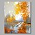 abordables Peintures paysages-Peinture à l&#039;huile Hang-peint Peint à la main - Paysage Abstrait / Moderne / Contemporain Toile / Toile tendue