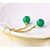 baratos Brincos-Mulheres Verde Jade Brincos Compridos - Bola Original, Pingente, Vintage Dourado Para Casamento Aniversário Presente