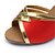 preiswerte Lateinamerikanische Schuhe-Damen Schuhe für den lateinamerikanischen Tanz Sandalen Maßgefertigter Absatz Satin Rot / Innen / Leder