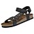 preiswerte Herrensandalen-Herrn Leder Sommer Sandalen Walking Schwarz / Braun / Kombination