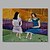 levne Abstraktní malby-Hang-malované olejomalba Ručně malované - Abstraktní Abstraktní Plátno / Reprodukce plátna