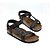 cheap Men&#039;s Sandals-Men&#039;s Leather Summer Sandals Walking Shoes Black / Brown / Split Joint