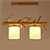 abordables Éclairages style bougies-2 lumières 60 cm Lampe suspendue Bois / Bambou Verre Finitions Peintes Moderne contemporain 110-120V 220-240V
