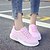 cheap Women&#039;s Sneakers-Women&#039;s Sneakers Outdoor Casual Summer Lace-up Flat Heel Comfort Walking Tulle Black Pink Red