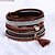 cheap Bracelets-Women&#039;s Wrap Bracelet Tassel Bohemian Leather Gray Brown Red Blue Pink Round Jewelry Wedding Party Engagement Gift Casual Street Costume