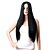 Χαμηλού Κόστους Συνθετικές Trendy Περούκες-Συνθετικές Περούκες Ίσιο Συνθετικά μαλλιά Μαύρο Περούκα Γυναικεία Μακρύ Χωρίς κάλυμμα