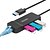 billige USB-hubber og -brytere-Unitek 3 USB-hub USB 3.0 USB 3.0 / RJ45 Ultra Tynn / Med Wire Mangement Data Hub