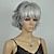 cheap Older Wigs-Synthetic Wig Curly Kardashian Curly Layered Haircut With Bangs Wig Short Silver Synthetic Hair Women&#039;s With Bangs White StrongBeauty