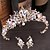 זול סטים של תכשיטים-בגדי ריקוד נשים קריסטל נזרים פרח בסיסי טבע קריסטל אבן נוצצת עגילים תכשיטים לבן / ורוד עבור חתונה יוֹם הַשָׁנָה מסיבה טקס ארוסים
