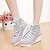 halpa Naisten lenkkarit-Women&#039;s Sneakers Fall / Winter Platform / Wedge Heel Round Toe / Closed Toe Fashion Boots Outdoor Sequin / Lace-up Paillette / Suede Black / Pink / Silver