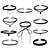 ieftine Seturi de Bijuterii-Pentru femei Seturi de bijuterii Coliere cu Pandativ negru cravată femei Ciucure Punk Hip-Hop Dantelă cercei Bijuterii Negru Pentru Casul / Zilnic Îmbrăcăminte Atletică În aer liber