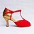 olcso Latin cipők-Női Latin cipők Gyapjú S-hook Clasp Szandál Fénylő Kubai sarok Személyre szabható Dance Shoes Fekete / Piros / Kék / Teljesítmény / Bőr