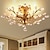 tanie Lampy sufitowe-62 cm żyrandol lampka sufitowa lampa sufitowa led światła do montażu podtynkowego metal antyczny mosiądz elegancki i luksusowy 110-120v 220-240v wzór kwiatowy z certyfikatem ce
