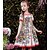 tanie Sukienki-Dziewczyny &#039; Krótki rękaw Kwiaty Grafika drukowana 3D Sukienki Kwiaty Sukienka