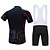 cheap Men&#039;s Clothing Sets-FUALRNY® Men&#039;s Short Sleeve Cycling Jersey with Bib Shorts Black Solid Color Bike Clothing Suit Quick Dry Reflective Strips Sweat-wicking Sports Polyester Coolmax® Silicon Solid Color Mountain Bike