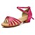 Недорогие Обувь для латиноамериканских танцев-Жен. Танцевальная обувь Шёлк Обувь для латины На каблуках Кубинский каблук Персонализируемая Пурпурный / Красный / Синий / Выступление