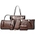 cheap Bag Sets-Women&#039;s PU(Polyurethane) Bag Set 6 Pieces Purse Set Black / Brown / White