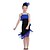 cheap Latin Dancewear-Latin Dance Dresses Performance Ice Silk Flower Tassel Sleeveless High Dress