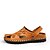 levne Pánské sandály-Pánské Obuv Kůže Léto Pohodlné Sandály Pro Ležérní Černá Žlutá Námořnická modř