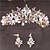 cheap Jewelry Sets-Women&#039;s Crystal Tiaras Flower Basic Natural Crystal Rhinestone Earrings Jewelry White / Pink For Wedding Anniversary Event / Party Ceremony Engagement