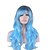 cheap Costume Wigs-Cosplay Costume Wig Synthetic Wig Wavy Wavy Asymmetrical Wig Long Blue Synthetic Hair Women&#039;s Natural Hairline Blue
